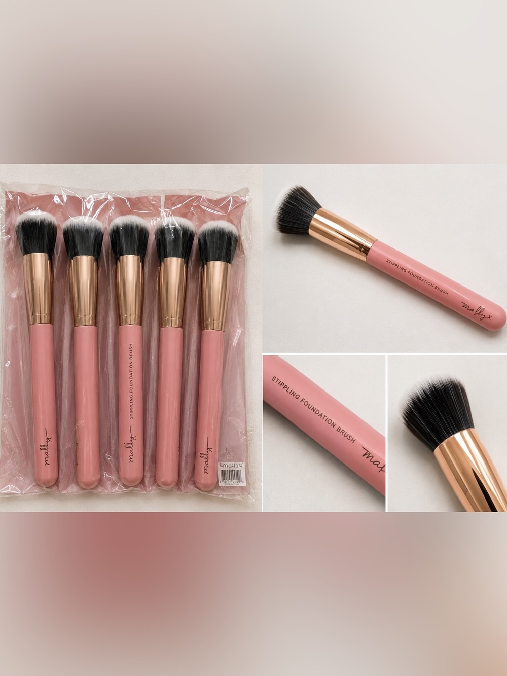 Mally XO Stippling Foundation Brush Set of 5 NIP ✨ - Picture 3 of 4